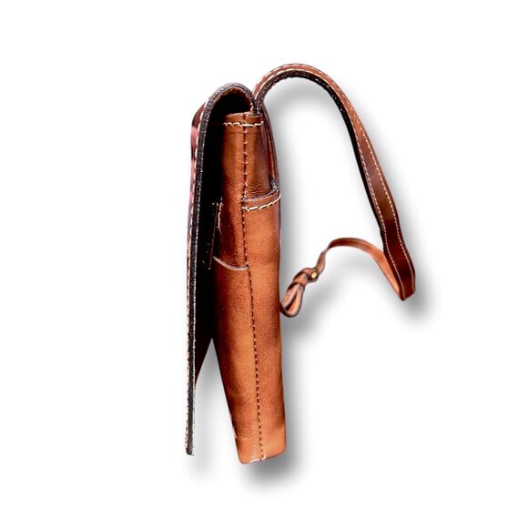 Patricia Nash Genuine Leather Signature Map Granada Riot Rust Cross Body Handbag - Picture 7 of 15